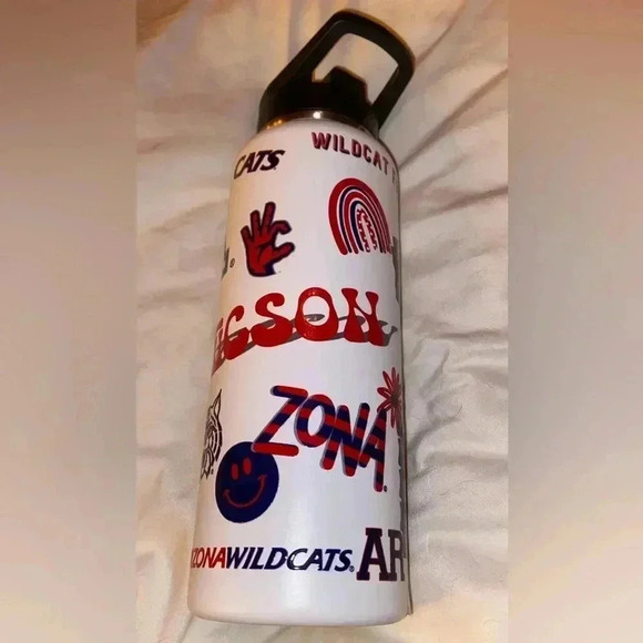 UofA Arizona University 34oz straw handle water bottle bear down NEW ONLY ONE - Picture 1 of 6